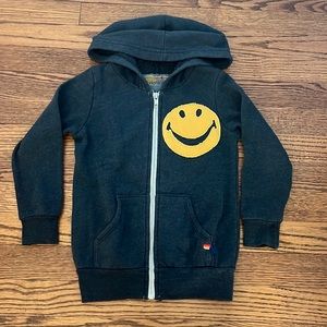 Aviator Nation kids smiley face charcoal gray hoodie size 4